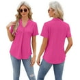 thumbnail image 6 of Zoeecloth Womens Casual V-Neck T-Shirts Short Sleeve Tee Tops Loose Comfy Blouse Lightweight Fashion Tee Size L-XXL, 6 of 10