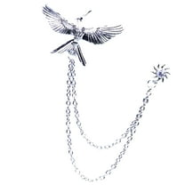 EHJRE Mens Elegant Lapel Pin with Chains Tassel Brooch Pin for Suit Tuxedo