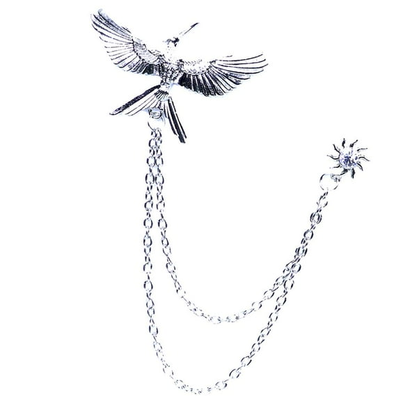 EHJRE Mens Elegant Lapel Pin with Chains Tassel Brooch Pin for Suit Tuxedo