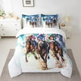 thumbnail image 2 of Erosebridal Horse Racing Bedding Twin Size, Competition Race Comforter Sets with Sheets, Sports Game Duvet Set Breathable Bedroom Decor, Reversible 7-Piece, 2 of 5