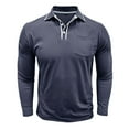 thumbnail image 4 of Xzbqbs Men's Cotton Polo Shirts Casual Long Sleeve Button Shirts Lightweight Pullover Classic Golf Shirts Dress Shirts for Men, 4 of 7