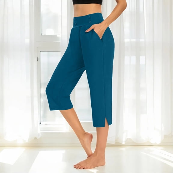 BILIKEYU Womens Cargo Capris Lightweight Hiking Pants 6 Pockets Quick Dry Casual Outdoor Trip Loose Shorts Cropped Cotton, Short Pants for Women, Crop Pants for Women, Black Capri Pants