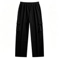 thumbnail image 5 of PADFRYBK Plus Size Wide-Leg Pants For Men Workwear Casual Loose Pants Solid Color Sweatpants Cargo Sweatpants, 5 of 6
