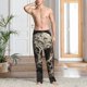 thumbnail image 2 of Fotbe Vintage Pattern Flower Skull Pantalones de Pijama para Hombre, Pantalones de Dormir, Pantalones de Casa con Cintura Ajustable y Bolsillos-Small, 2 of 6