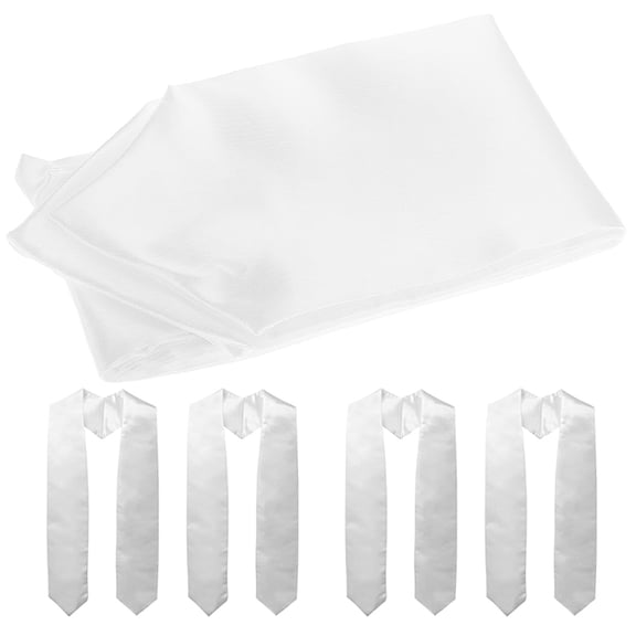 ETHZZLE 5Pcs White Graduation Stoles with Detailed Workmanship for Special Graduation Events