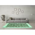 thumbnail image 3 of Ahgly Company Indoor Rectangle Oriental Turquoise Blue Modern Area Rugs, 2' x 5', 3 of 4