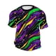thumbnail image 5 of Ceisia Men's Casual Mardi Gras Graphic T-shirt Short Sleeve Round Neck Feather & Bead Print Summer Streetwear Tee Tops Purple M Gifts, 5 of 7
