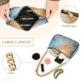 thumbnail image 4 of Womens Chain Shoulder Bag Golden Blue Marble Classic Tote Handbags Fashion Clutch Hobo Purse with Zipper for Travel Casual, 4 of 7