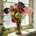 thumbnail image 4 of Real Touch Anthurium Artificial Flowers, Greenery Stems for DIY Wedding Bouquets Centerpieces Arrangements Bridal Shower Party Home Decoration, 4 of 4