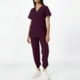 thumbnail image 5 of Mlqidk Deep Red Scrubs Sets for Women V Neck Top and Pants with Pockets Cool Stretch Scrubs Set Nurse Scubs Deep Red 2XL, 5 of 6