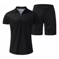 thumbnail image 4 of Conjuntos Short Solapa Hombre,polo Estampado Traje,2piezas, 4 of 8