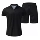 thumbnail image 4 of Conjuntos Short Solapa Hombre,polo Estampado Traje,2piezas, 4 of 8