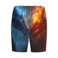 thumbnail image 2 of Lsque Red And Blue Fire Dragon E Mens Sleep Pajama Shorts,Short Pajama Pants, Cotton Ultra-Soft Knit-3X-Large, 2 of 9