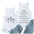 thumbnail image 3 of Camiseta sin mangas con estampado de letras para mujer - Camiseta divertida con estampado gráfico, cuello redondo informal, corte holgado - S-XXL, 3 of 5