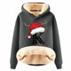 thumbnail image 1 of WILLBEST Sudadera Larga para Mujer, Sudadera con Capucha Estampada con Letras Navideñas, Espalda de Lana, Cálida, de Invierno, Estilo Pullover, Tops, Sudadera de Moda 1063 Grande, 1 of 4