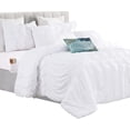 thumbnail image 1 of Mocassi 12-Piece Comforter Set, Ella Bedding Collection includes 6-Piece Smart Sheet Set, Matching Shams & Decorative Pillows, Full/Queen, White, 1 of 7