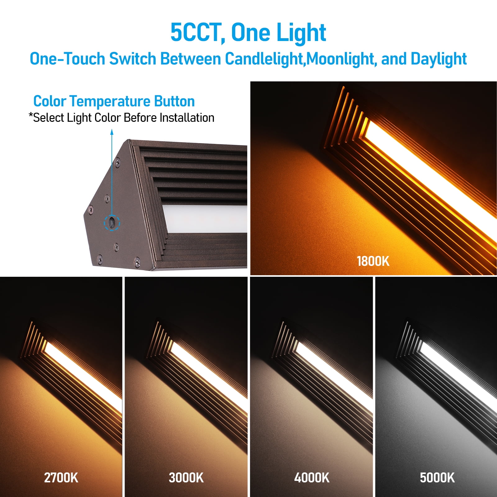 8 Pack 5CCT Low Voltage LED Path Lights, 7W Die-Cast Aluminum Landscape Lighting for Yard & Walkway, IP65 Waterproof, 1800K/2700K/3000K/4000K/5000K, ETL Listed, Oil Rubbed Bronze