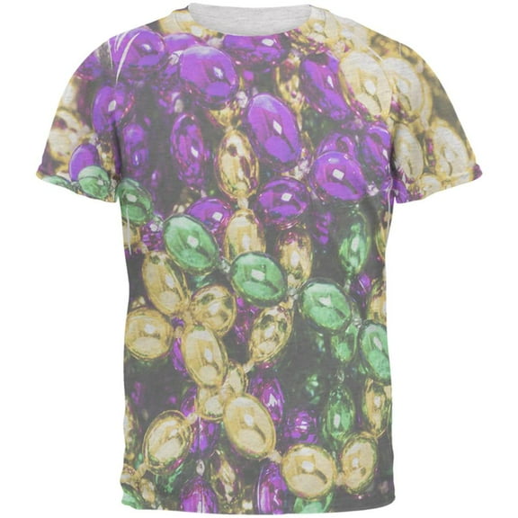 Mardi Gras Beads Costume Mens T Shirt Heather White SM