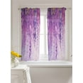 thumbnail image 3 of Purple Botanical Curtains 45 Inch Length,Sheer Curtains for Bedroom Living Room Window Watercolor Spring Floral Oil Painting Elegant Voile Drapes Kitchen Curtains Small Half Window 52"x45" 2 Panels, 3 of 7