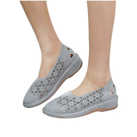 Women s Vintage Shoes Hollow Wedge Heel Ladies Casual Roman Sandals