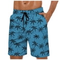 thumbnail image 4 of XINPING Men's Swim Trunks 9 Inch Retro Athletic Palm Tree Print Quick-Dry Pool Swimming Trunks with Pockets Stretch Fabric Beach Shorts Bathing Suits, 4 of 6