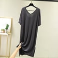 thumbnail image 2 of Wensltd Women Tank Nightgown Sleeveless Crew Neck Loose Solid Color Sleepwear Soft Long Nightdress for Summer Home Wear, 2 of 5