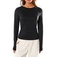 thumbnail image 1 of Gupgi T-Shirts Décontractés à Manches Longues pour Femmes Printemps Ajusté Pulls Base Tees Tops, 1 of 9