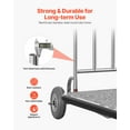 thumbnail image 3 of VEVOR Luggage Cart, 600 LBS Load Capacity, 3 Wheel Stainless Steel Bellman Cart, Valet Cart with Grey Carpeted Deck and Rubber Wheels, Ideal for Convention Centers, Hotels, Rental Properties, Silver, 3 of 9