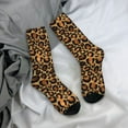 thumbnail image 7 of Brown Leopard Spots Socks Winter Wild Animal Print Stockings Novelty Soft Socks Graphic C, 7 of 7