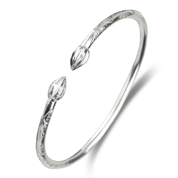Better Jewelry Cocoa Pods  .925 Sterling Silver West Indian Bangle - 1 PIECE