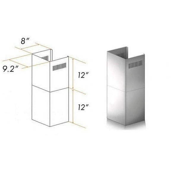 Open Box ZLINE Range Hood Chimney Extension for 9ft. to 10ft. Ceilings, 1PCEXT-KB/KL2/KL3
