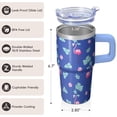 thumbnail image 3 of 20OZ Flamingo Themed Insulated Coffee Tumbler Stainless Steel with Handle Mug Cup BPA Free Portable Sweat Proof Great for Hot Cold Drinks Gifts for Women Girls on Birthday Christmas Summer, 3 of 6