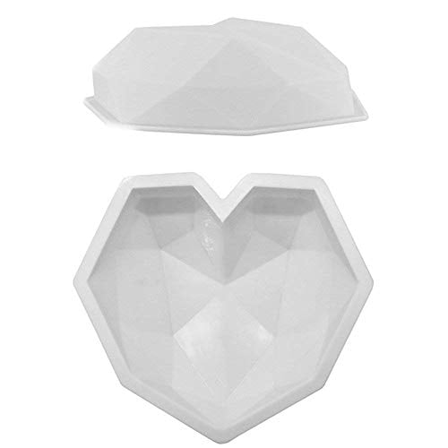 Silicone Baking Pan-Food Grade & BPA Details about   Diamond Heart Love Mousse Cake Mold Trays 