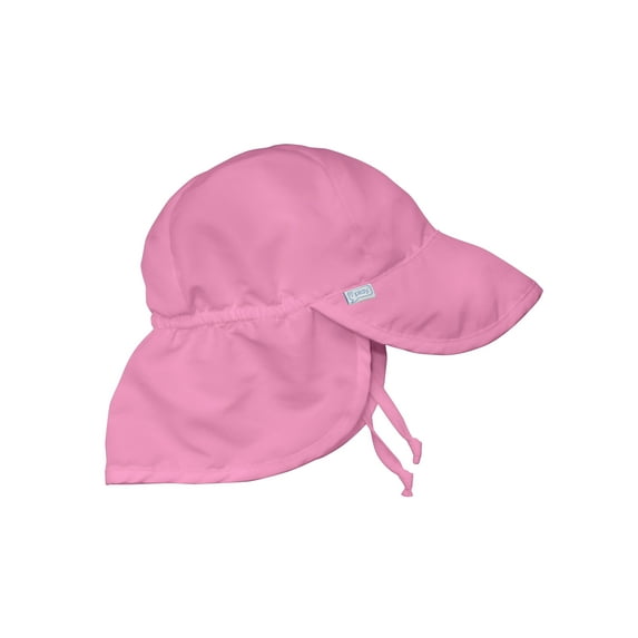 Iplay Flap Sun Hat for Baby Girls Sun Protection Large Billed Hat- Solid Light Pink-Infant 9-18 Months Baby Girl Hat Is Adjustable To Fit Outdoor Hat With Chin Strap and Neck Flap; Beach Baseball Swim