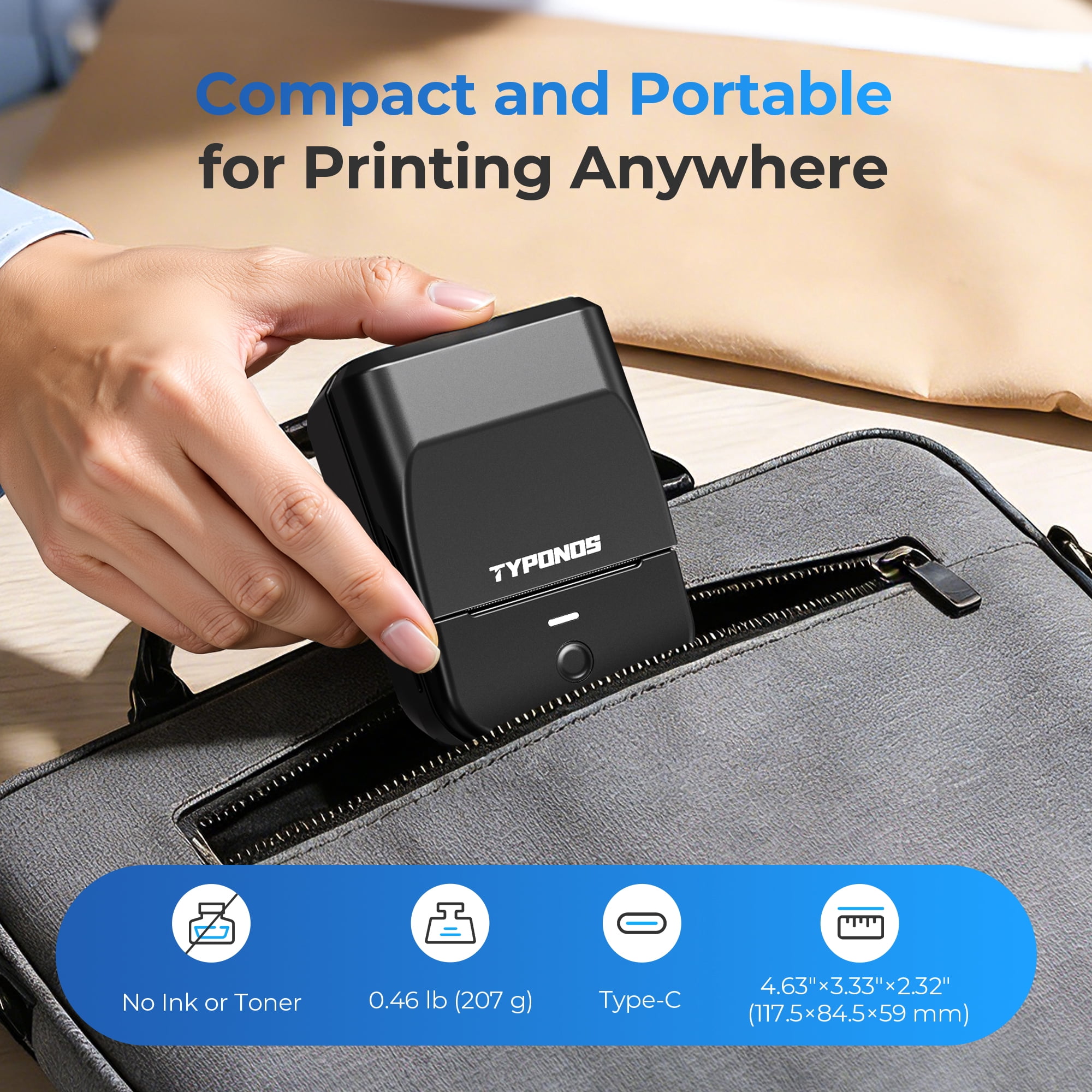 PM240 Label Maker Machine with 3 Tapes, 2" Portable Thermal Label Printer for Phone & PC, Bluetooth Label Maker with Multiple Templates for Small Business, Office, Home, School, Set 2