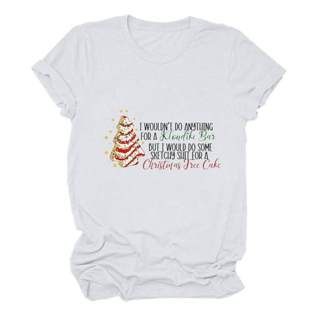 

Corset Top Maternity Shirts Women s Funny Christmas Print Short Sleeved Women s Tops Christmas Tree Letter Print T-shirt Womens Tank Tops Black Crop Top on Sales White M