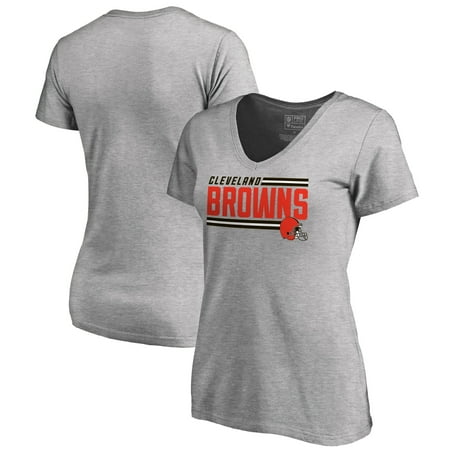 - Cleveland Browns NFL Pro Line by Fanatics Branded Women's Iconic Collection On Side Stripe V-Neck T-Shirt - Ash