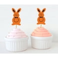 thumbnail image 1 of Darling Souvenir, Orange Easter Bunny Rabbit Cupcake Toppers Dessert Decoration Cupcake Toppers - Pack Of 20, 1 of 1