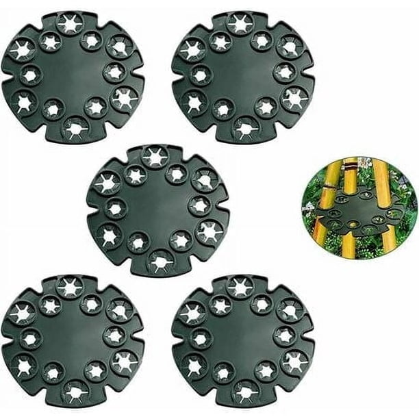 Paquete de 5 soportes de caña de bambú para Wigwam con 12 orificios para plantas trepadoras de jardín, frijoles, guisantes, guisantes de olor, tomates y pepinos