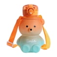 thumbnail image 2 of Botella de agua con tapa con cerradura y asa de transporte, libre de BPA, a prueba de fugas, 800 ml, ideal para bebidas deportivas. naranja azul, 2 of 7