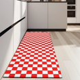 thumbnail image 4 of Red White Checkerboard Checkered Pattern Kitchen Rug Mat,Kitchen Runner Rugs Non Skid Washable,Decorative Kitchen Floor Mats for Kitchen,Sink,Laundry,17"X47", 4 of 5
