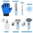 thumbnail image 6 of Dog Grooming Kit 7PCS - Upgraded Blue Pet Nail Clipper with File, Dematting Comb, Flea Comb, Bath Brush and Hair Removal Mitts for Dogs and Cats, 6 of 6