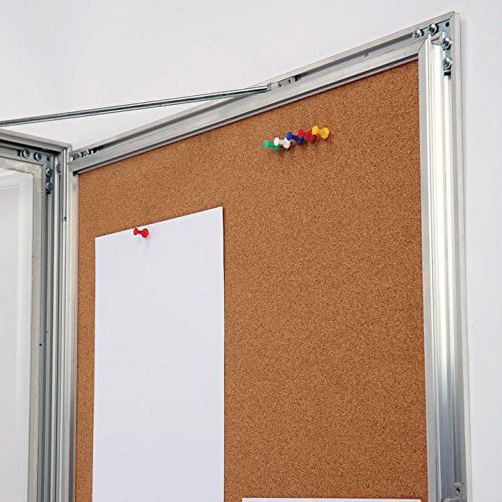 M&T Displays Tamper Proof Noticeboard Enclosed Bulletin Board with Cork Display with Locking Door (9 x 8.5x11)