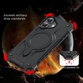 thumbnail image 3 of Designed for iPhone 16 - Compatible with MagSafe Support Wireless Charging Rugged Shockproof Anti-Slip Military Grade Protective Phone Cover for iPhone 16, Black, 3 of 7