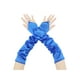 thumbnail image 1 of Guantes de satén largos hasta el codo sin dedos para mujer INSPIRE CHIC de los años 1920 con bucle para el dedo, talla única, azul, 1 of 6