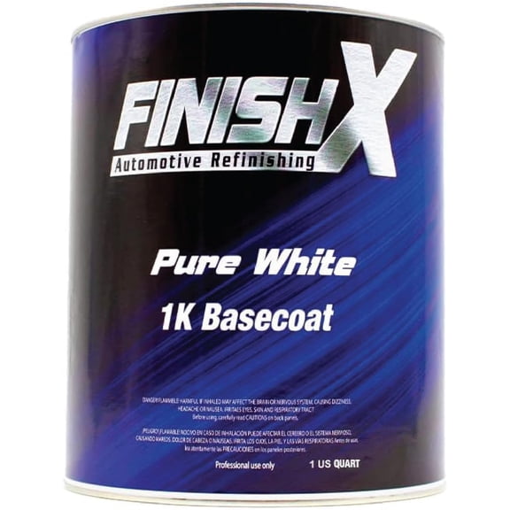 FinishX Automotive Refinishing Factory Color 1k Basecoat Pure White Ratio 1:1 Size: Quart