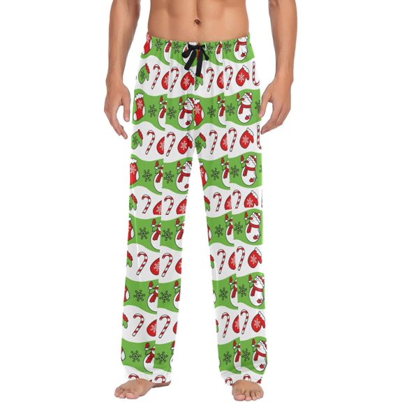 GZHJMY Christmas Snowman Pajama Pants for Men, Lounge Pants Lightweight Men Pajama Bottoms with Drawstring Pockets, Christmas New Year Birthday Gifts, Small