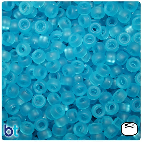 BeadTin Turquoise Frosted 6.5mm Mini Barrel Pony Beads (1000pcs)