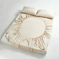 thumbnail image 6 of 100% Organic Bamboo Sheets Queen Set 4 pcs - Luxury Soft with 18 Inch Deep Pocket - Ultra Breathable Cooling Sheets for Hot Sleepers - Queen Bed Sheets（Beige), 6 of 8