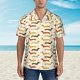 thumbnail image 2 of Xecao Dachshund print Hawaiian shirt - a stylish short-sleeve button-down for men, perfect for casual beach and tropical outings., 2 of 9